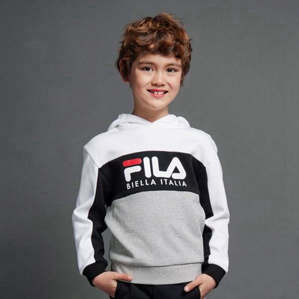 Blusa Moletom Capuz Fila Menina Branco - Fila Heritage L/S Loja Online Portugal,OMJE-69748